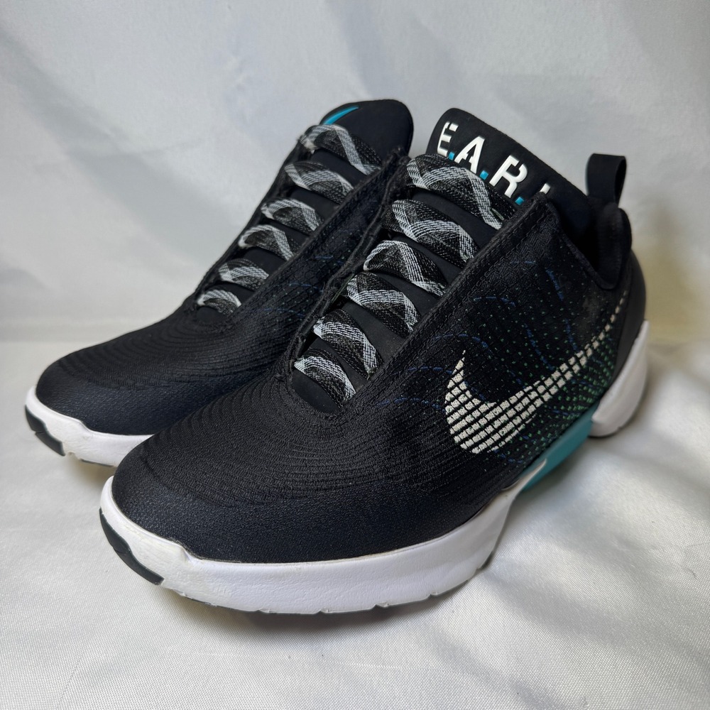 Nike HyperAdapt 1.0 EARL Black Blue Lagoon White 843871-001 Mens Size 8 Sneaker